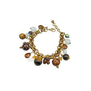 Joan Rivers Gold and Brown Charm Bracelet